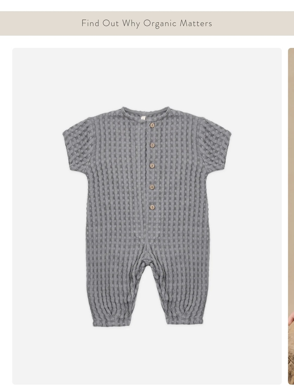 100% Organic Cottp
Quincy Mae
Hayes Jumpsuit Slate